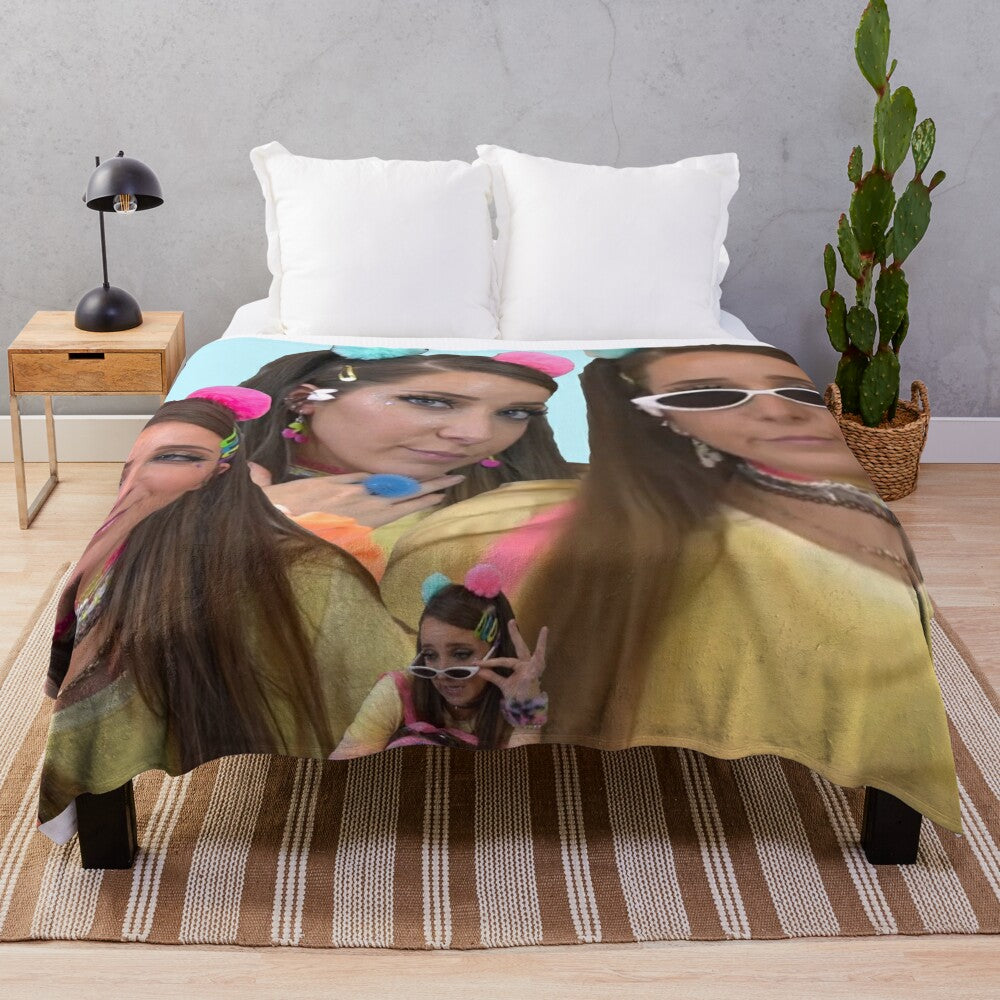 Plush blanket with Jenna Marbles collage design