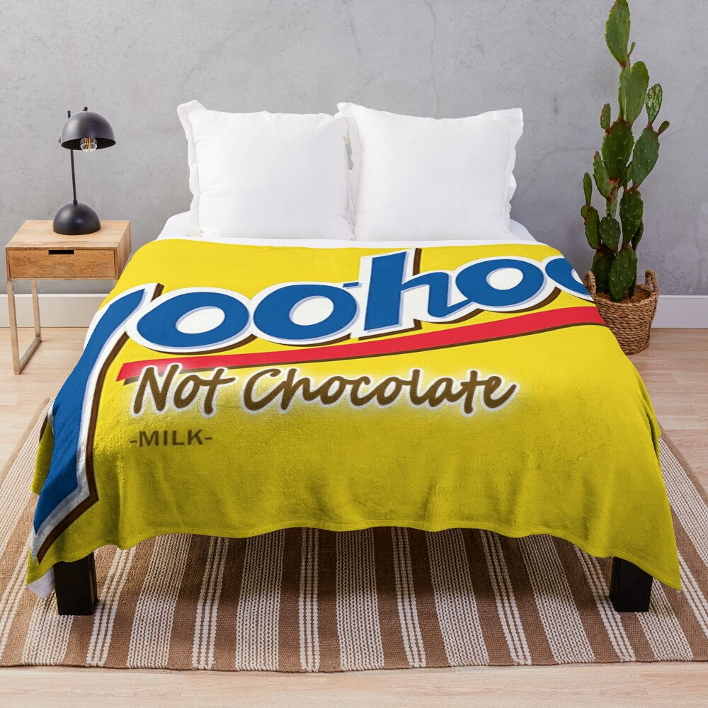 Yoo-hoo inspired plush blanket for cozy comfort