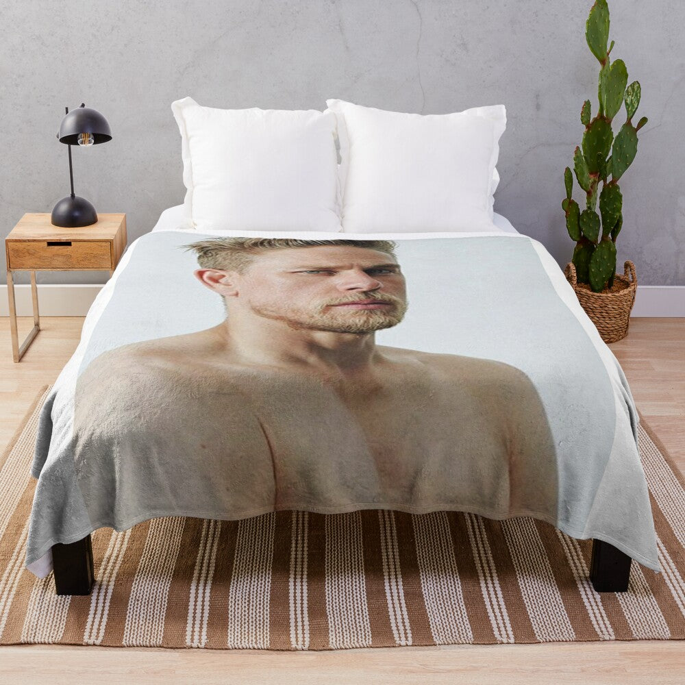 Charlie Hunnam inspired plush blanket