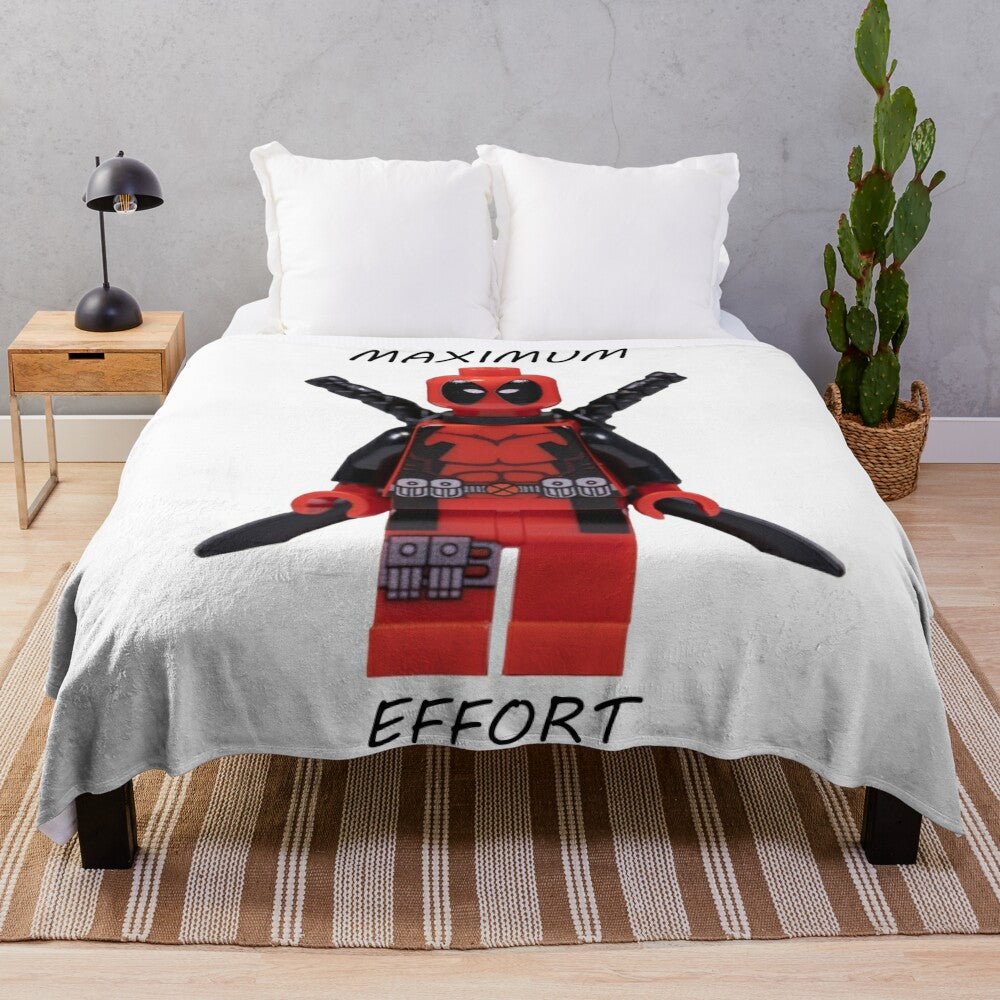 Plush blanket with superhero design