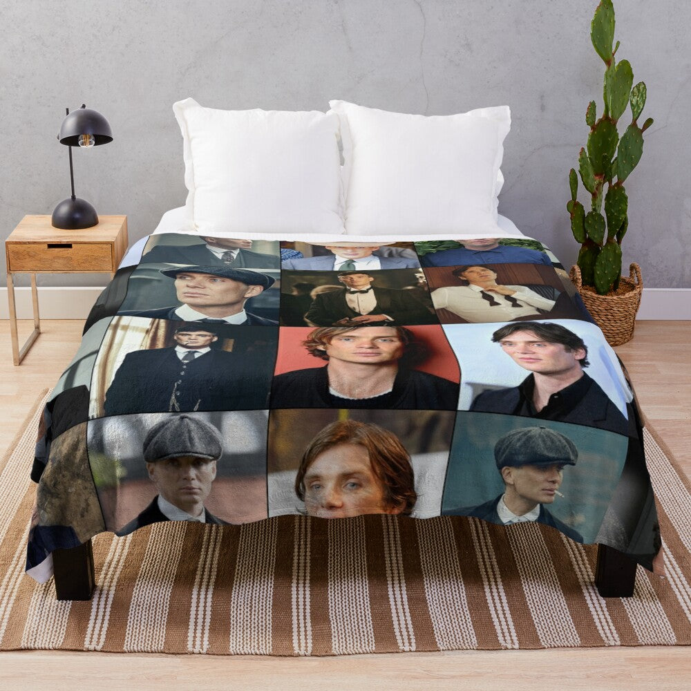 Custom Cillian Murphy photo collage plush blanket