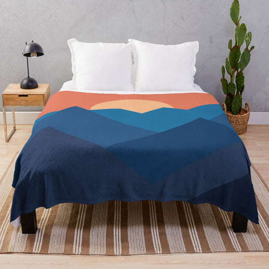 Mountain Sunrise Plush Blanket for Outdoor Adventures