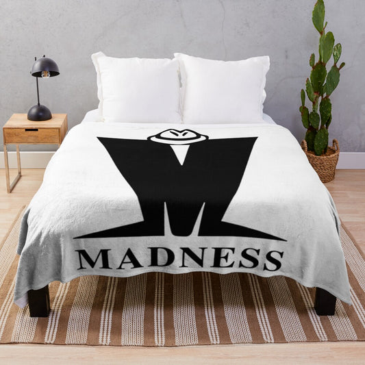 Retro Madness Plush Blanket featuring the iconic logo of the ska band