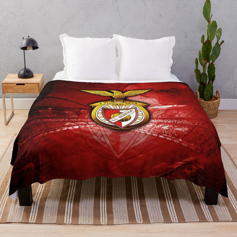 Benfica FC Plush Blanket with Club Crest and Colors