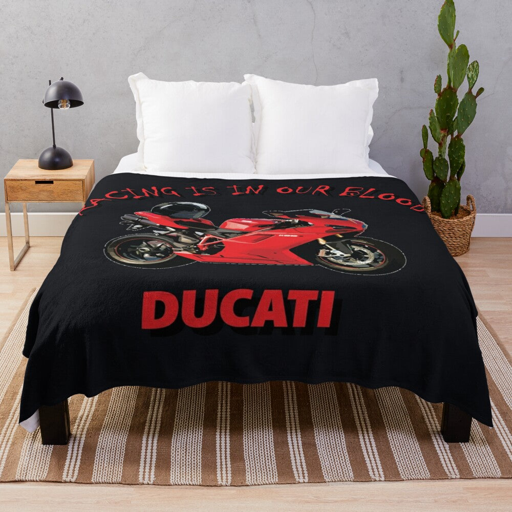 Ducati racing-inspired plush blanket