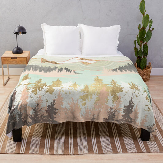 Cozy and soft plush blanket with a nature-inspired design