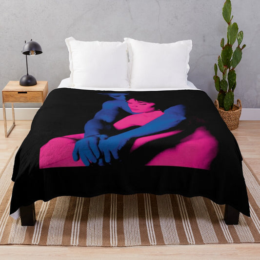 "Plush blanket inspired by the album 'French Exit' by the band TV Girl"