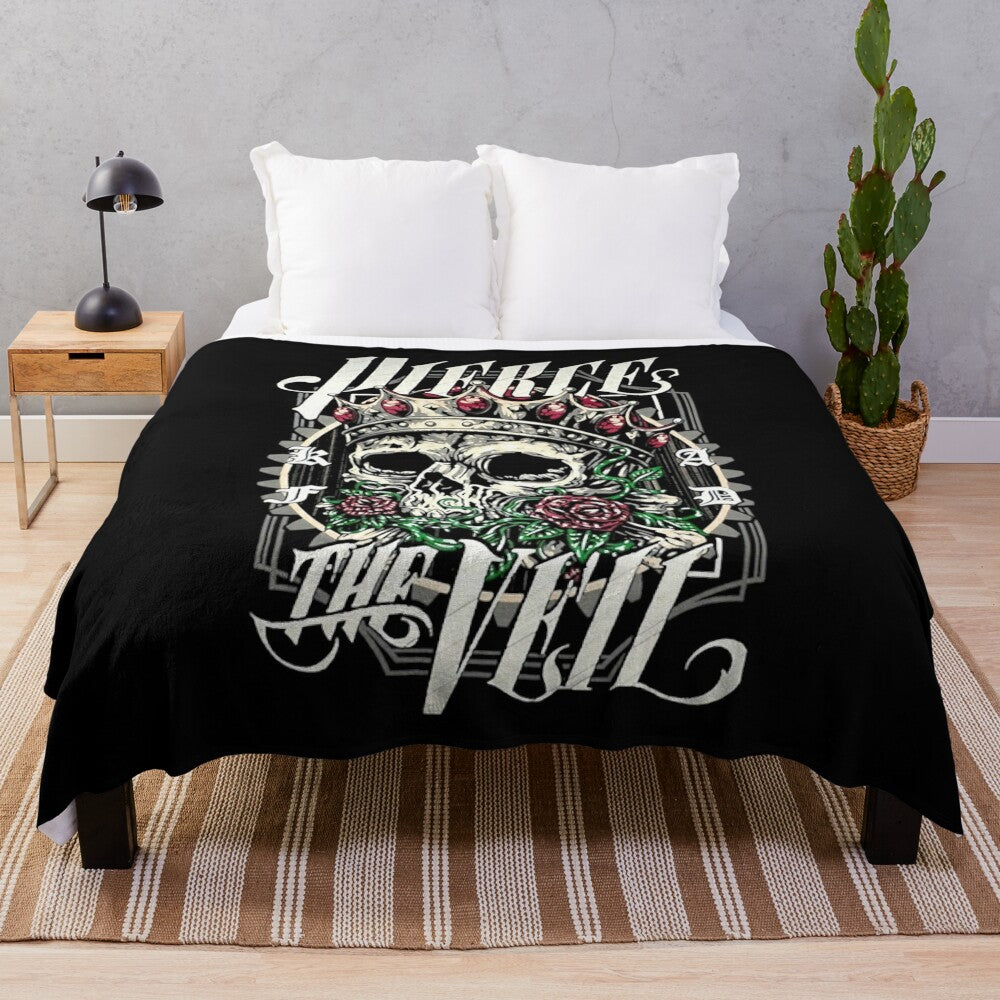 Soft and cuddly plush blanket featuring a Pierce the Veil inspired animal design