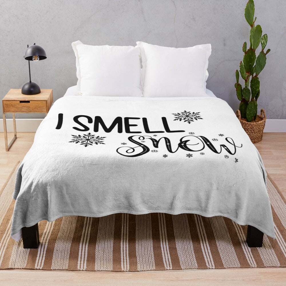 Plush blanket featuring the Gilmore Girls quote "I Smell Snow"