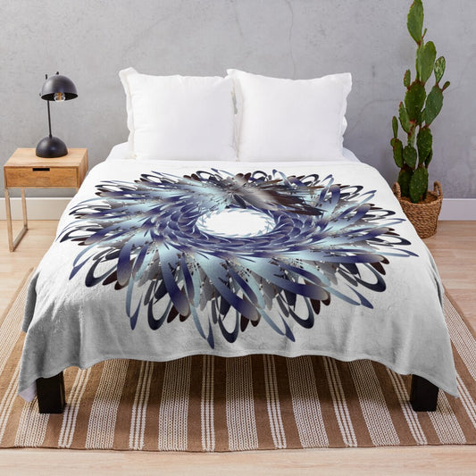 Stylish designer plush blanket with vibrant patterns