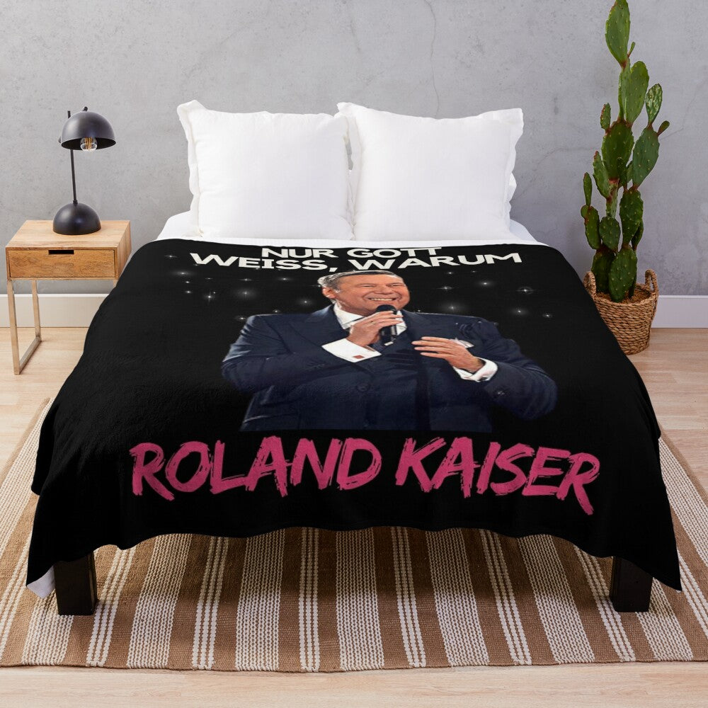 Roland Kaiser-inspired plush blanket