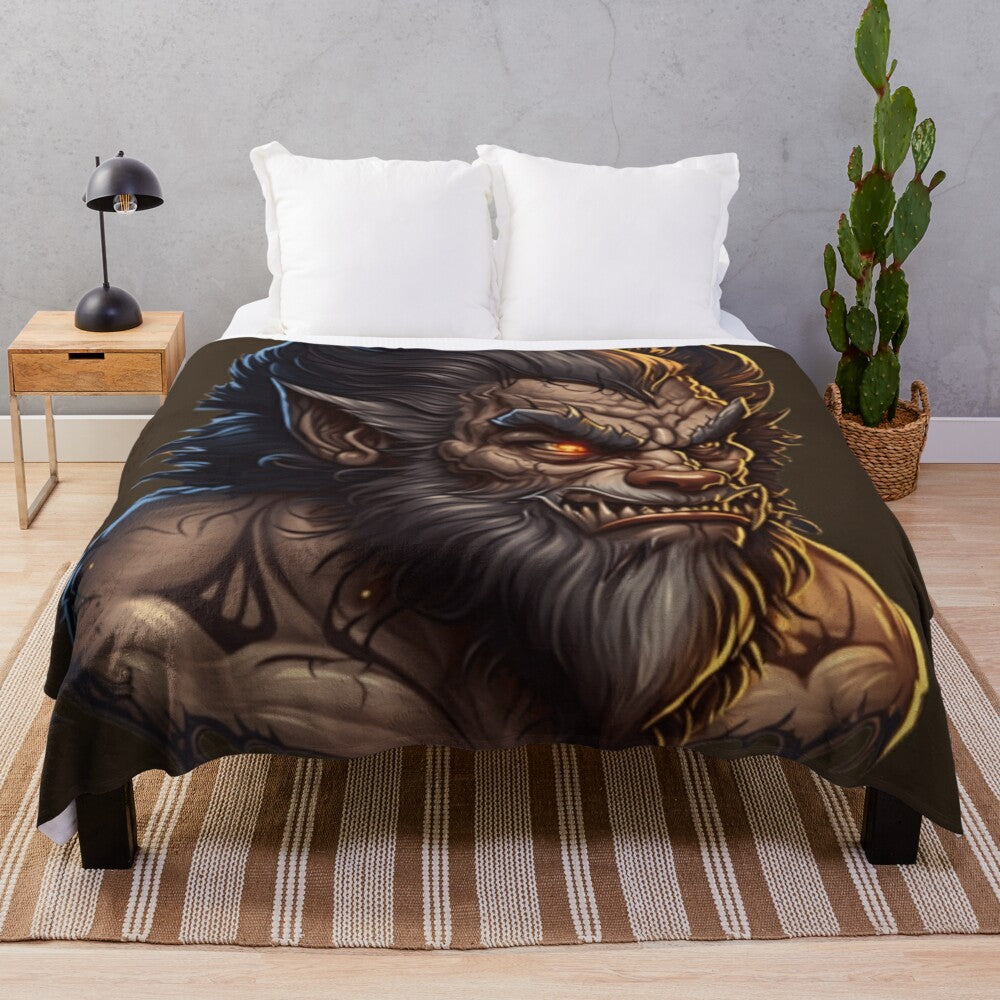 Plush blanket featuring enchanting mythical creatures