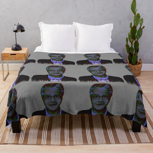 Jerry Springer inspired plush blanket featuring pop art and 90s style