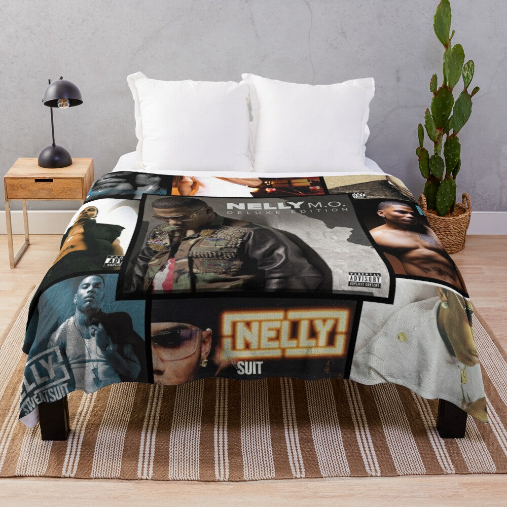 Nelly-inspired plush blanket featuring the American rapper's signature