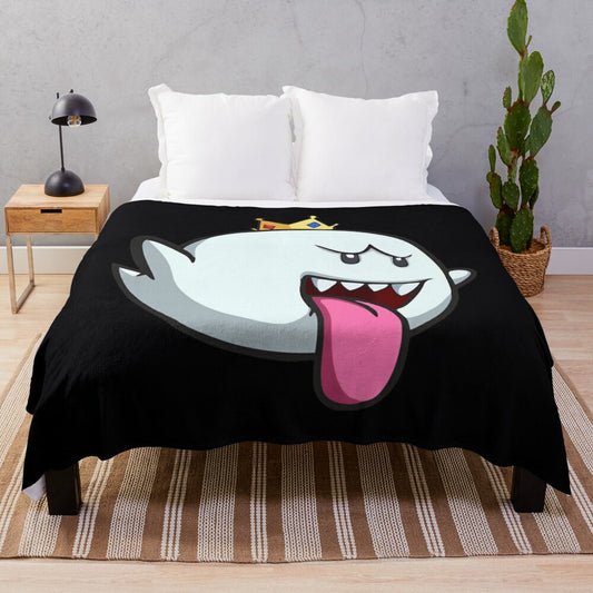 Super Mario inspired King Boo plush blanket