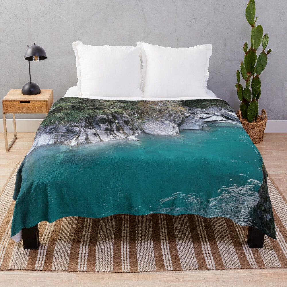 New Zealand Blue Pools Plush Blanket