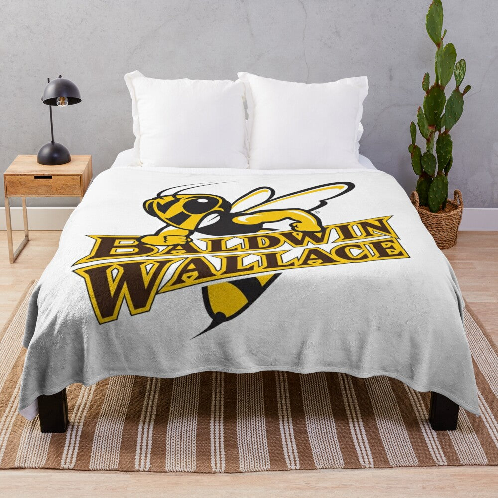 Baldwin Wallace University yellow jackets sports plush blanket