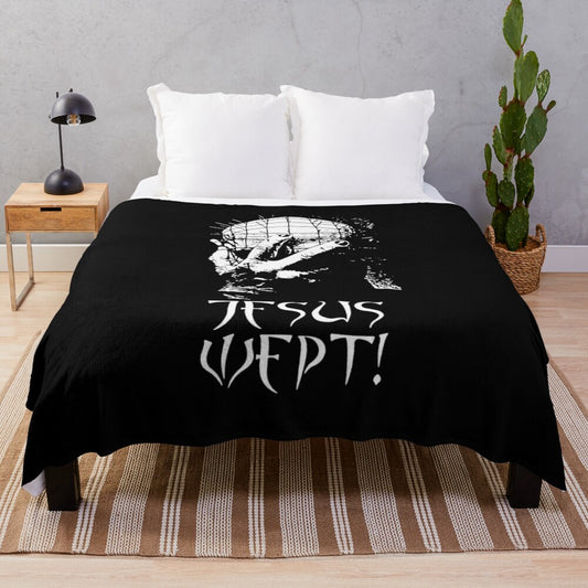 Plush blanket featuring Hellraiser-inspired dark fantasy design