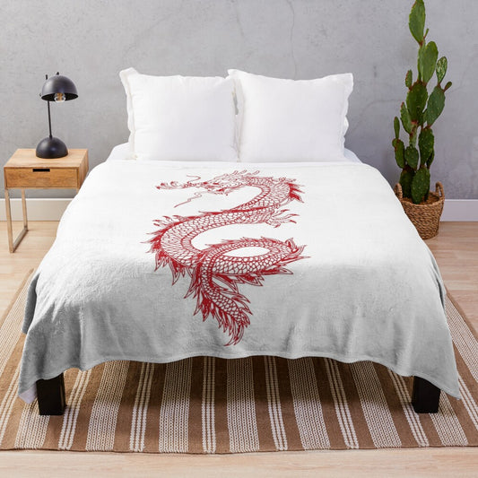 Legendary dragon plush blanket with a fantastical design