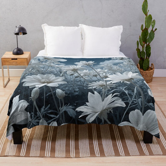 Vibrant floral plush blanket for cozy comfort