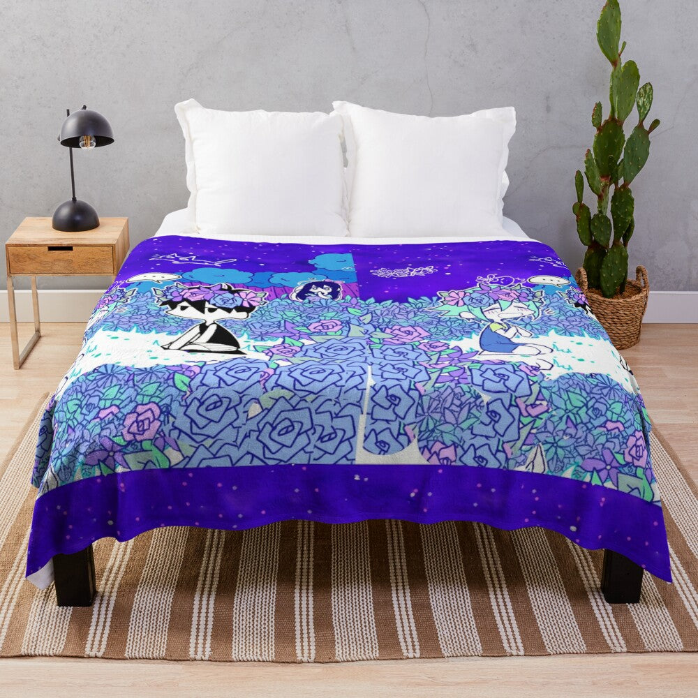 Omori Basil and Flower Themed Plush Blanket