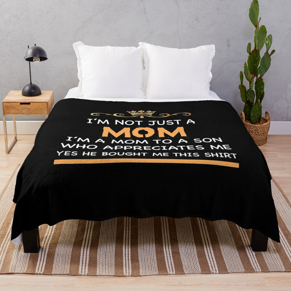 Cozy plush blanket for the modern mom featuring a motivational quote