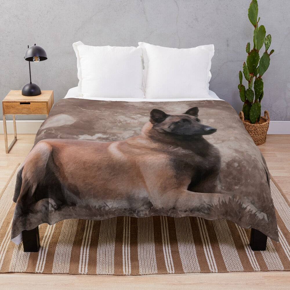 Belgian Malinois Shepherd Dog Plush Blanket