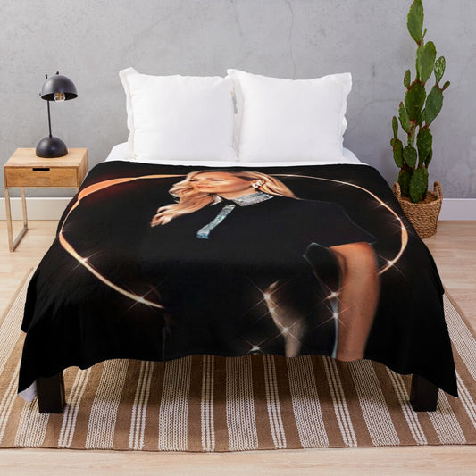 Helene Fischer-inspired plush blanket with collage design