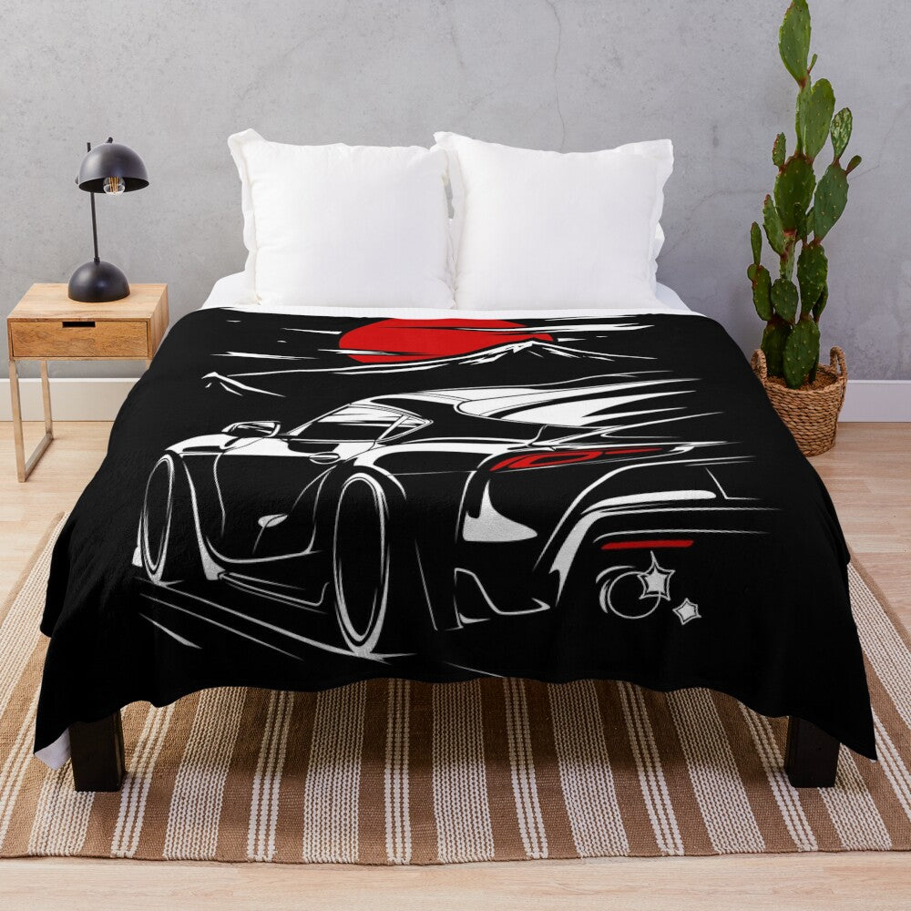 Toyota Supra plush blanket with Haruna anime character design