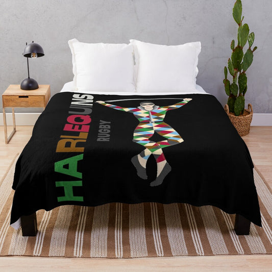 Harlequins rugby plush blanket