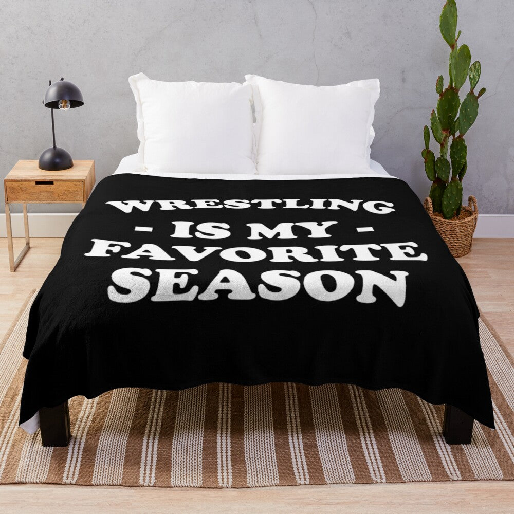 Wrestling-themed plush blanket