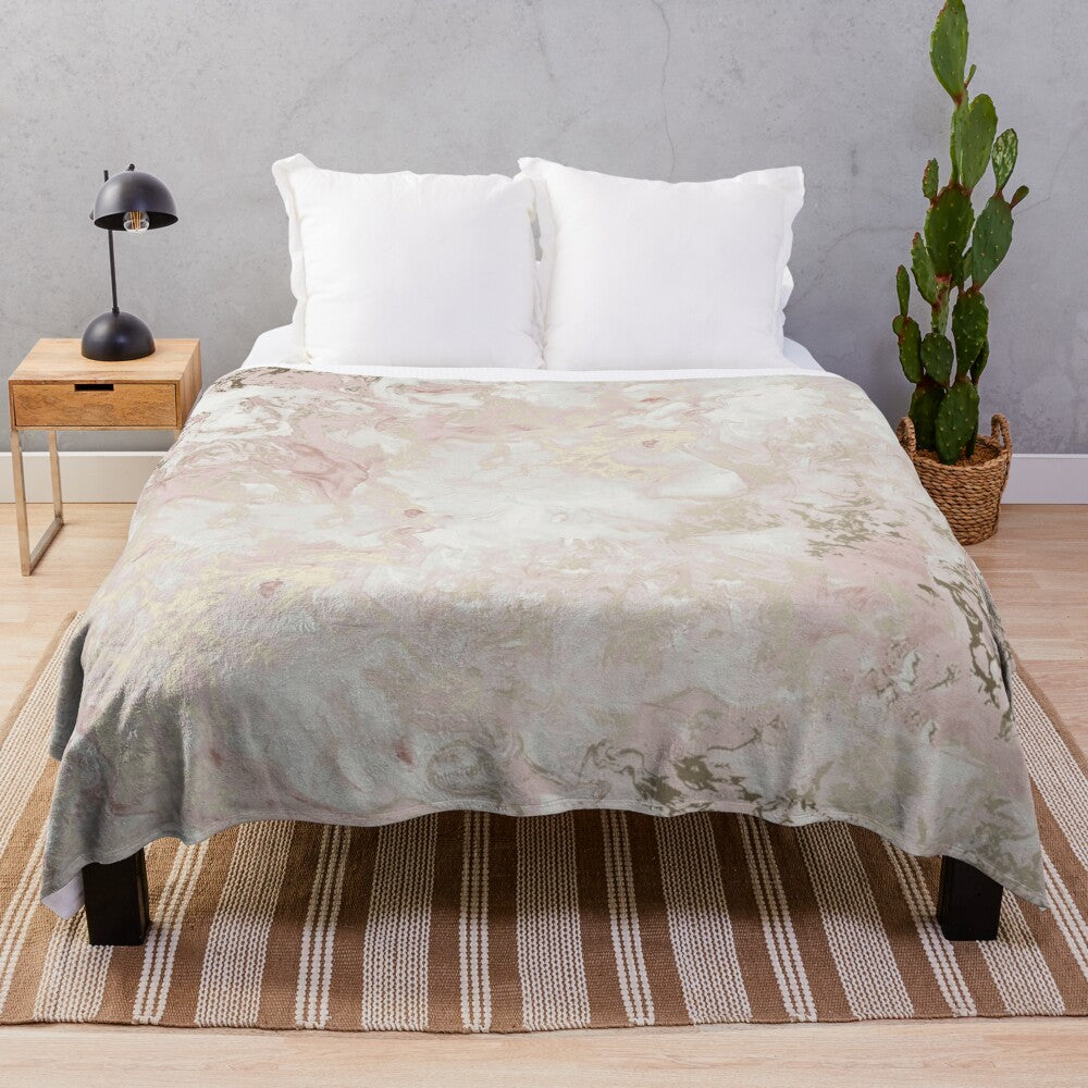 Rose gold marble pattern plush blanket