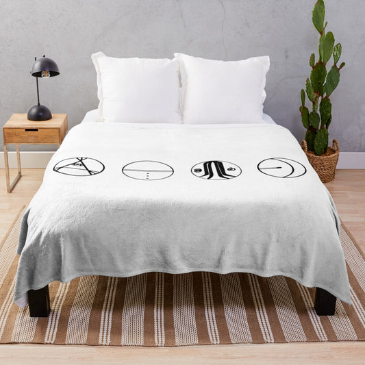 5sos symbols black plush blanket