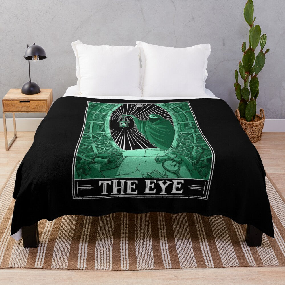 Tarotesque dark plush blanket with gothic eye design