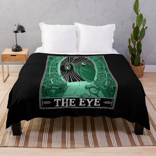 Tarotesque dark plush blanket with gothic eye design