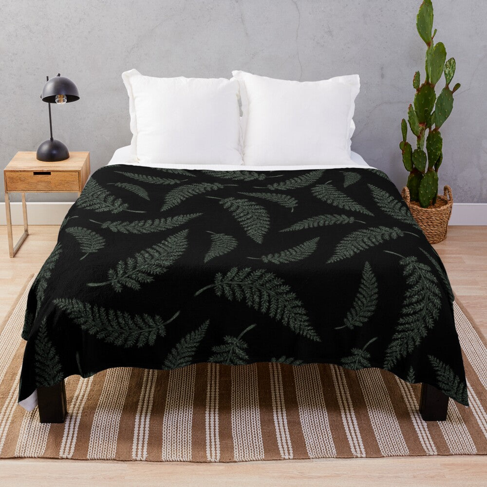 Fern Witch plush blanket with a mystical, nature-inspired design