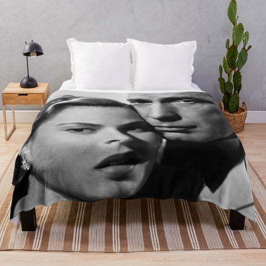 Casablanca movie-themed plush blanket with vintage design