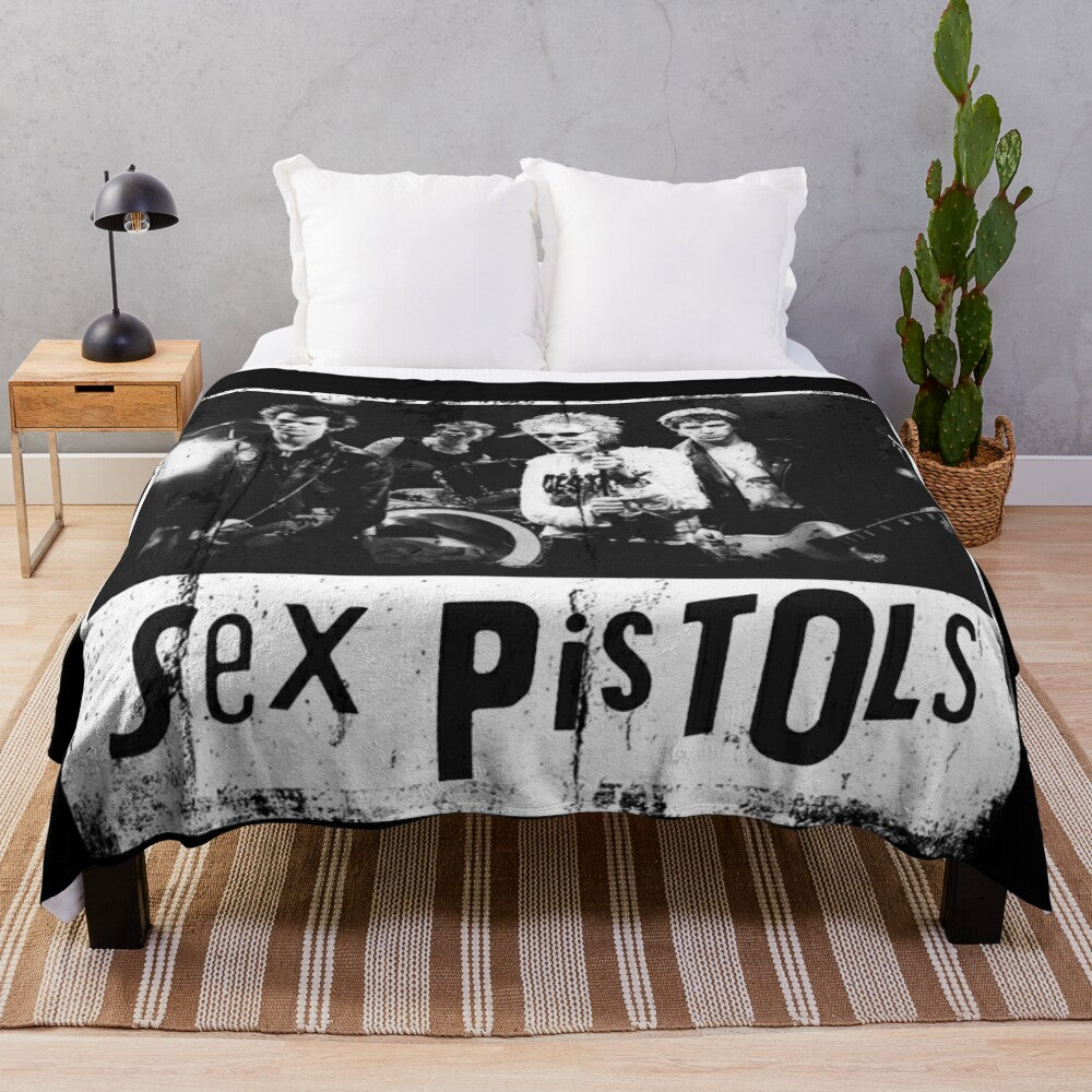 Punk Rock Themed Plush Blanket