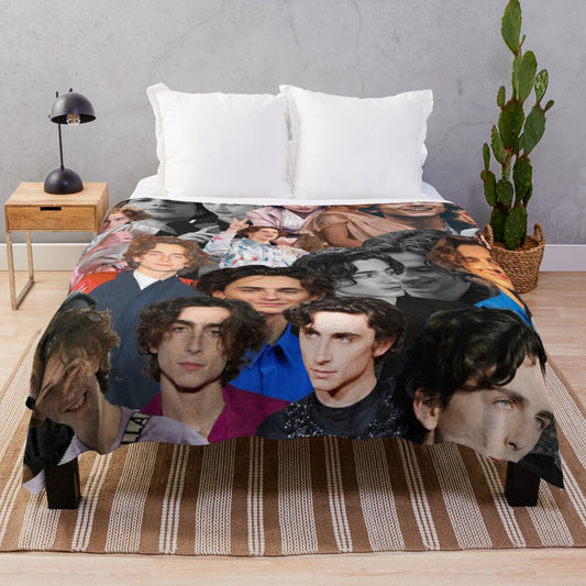 Timothee Chalamet collage plush blanket