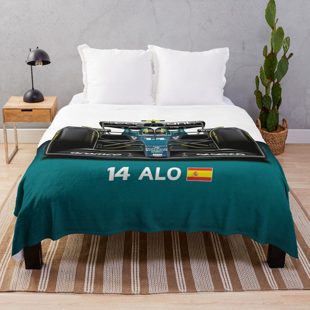 2023 Aston Martin Racing Fernando Alonso Inspired Plush Blanket