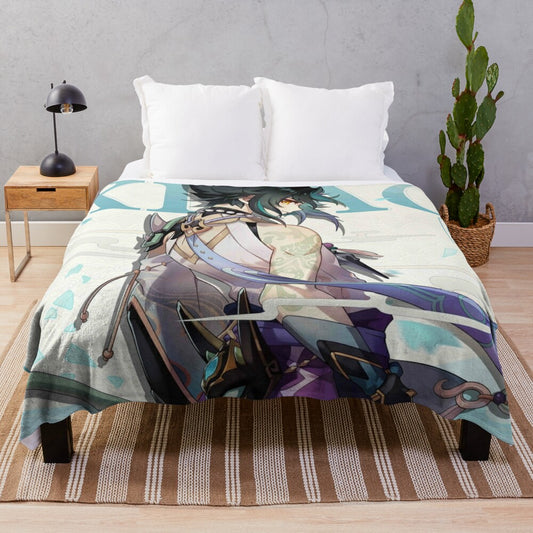 Xiao plush blanket from Genshin Impact