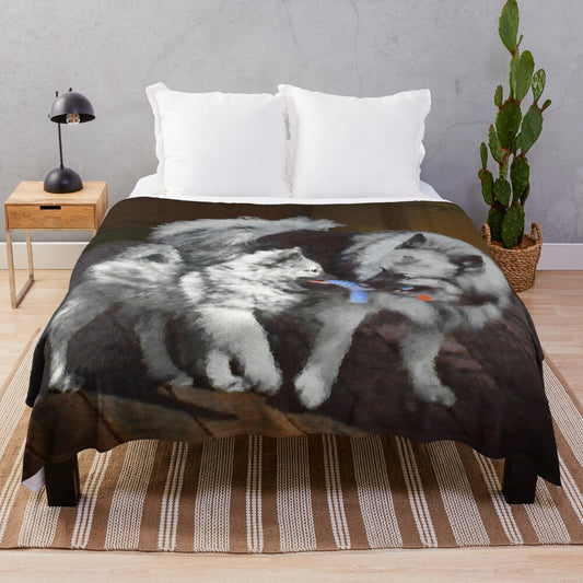 Soft and Plush Keeshond Blanket for Pets and Home Decor