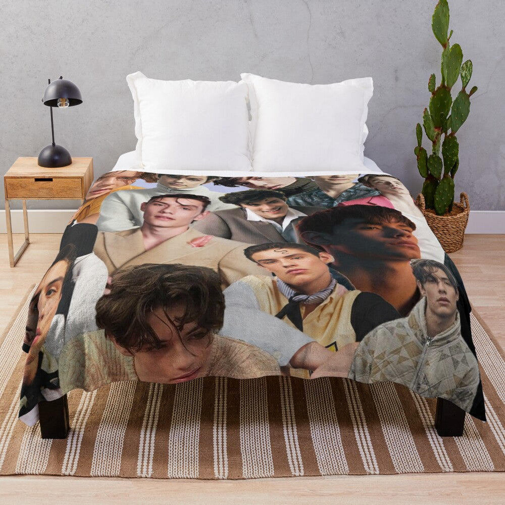 Louis Partridge Collage Plush Blanket, featuring the talented young actor