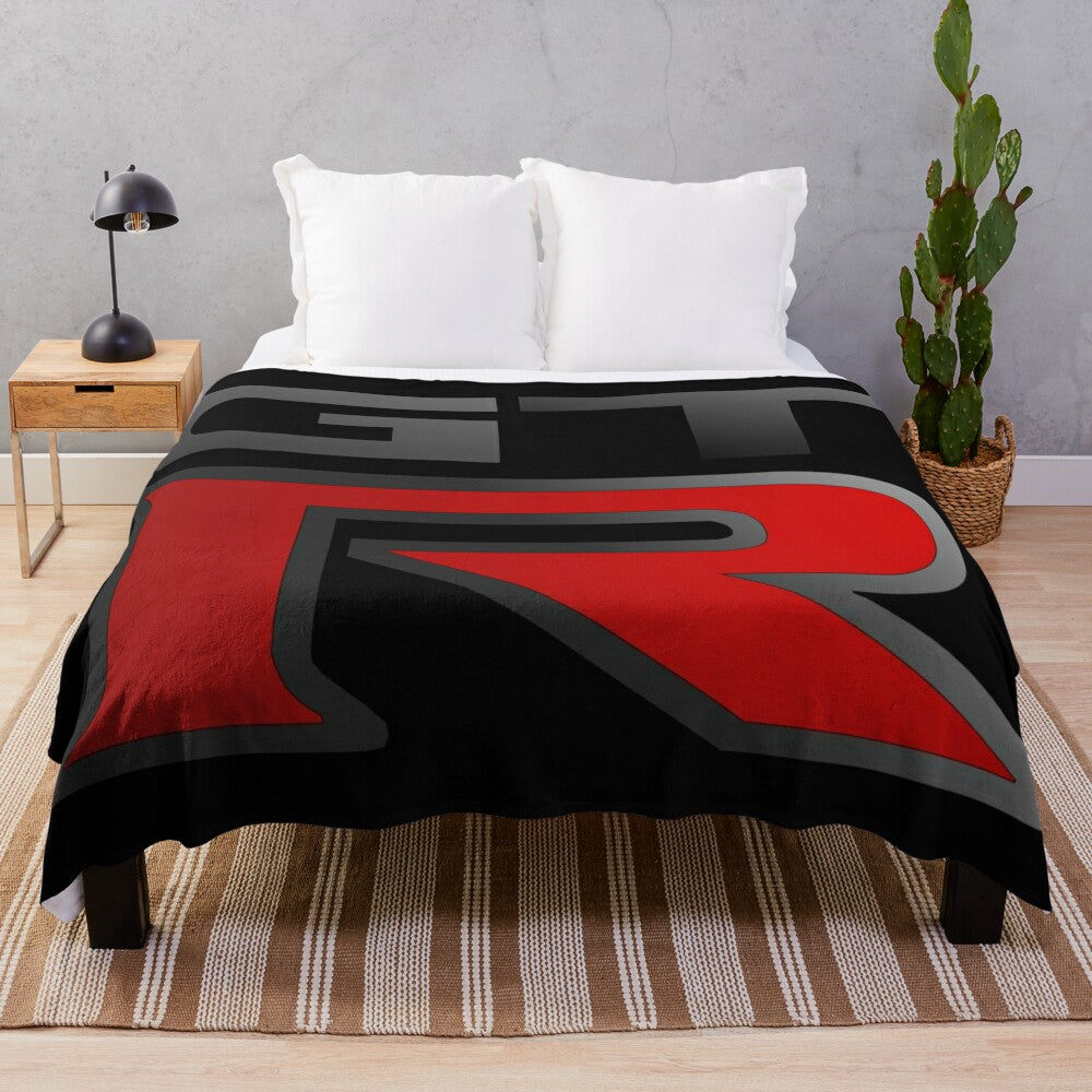 Nissan GTR logo plush blanket