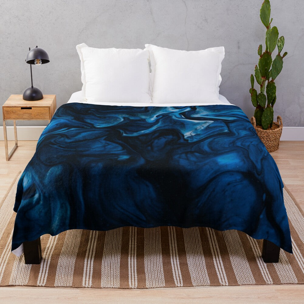 Stylish abstract plush blanket with nature-inspired pattern