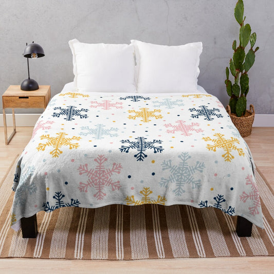 Elegant plush blanket featuring a beautiful snowflake design