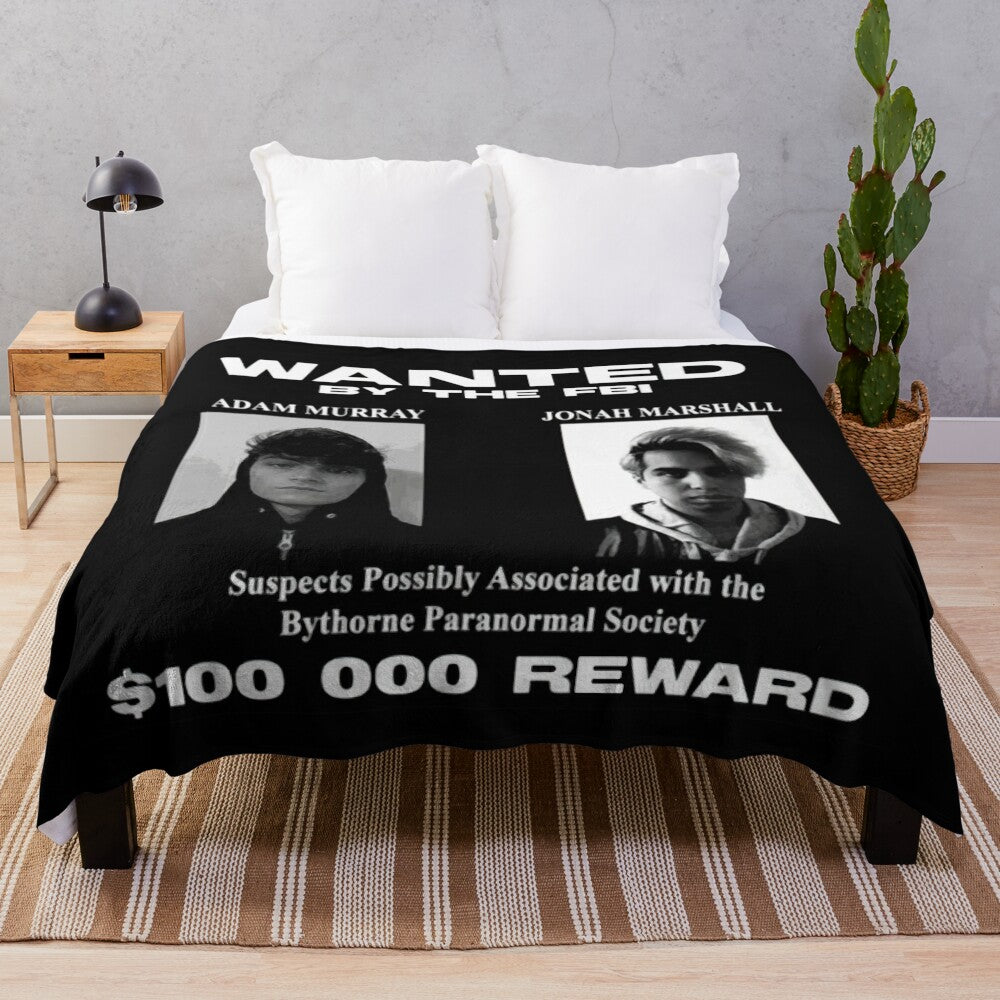 Creepy hooded figure plush blanket inspired by Mandela Catalogue Vol. 2