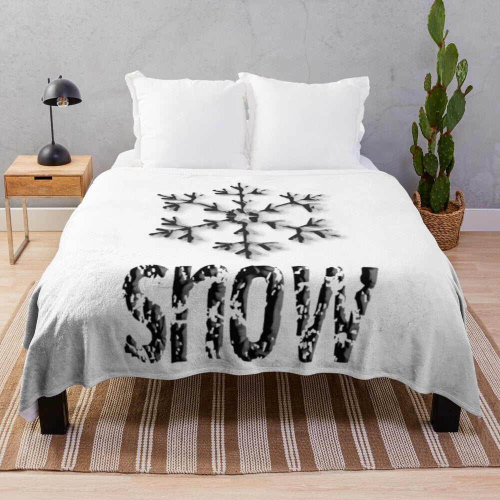 Soft and plush snow-themed blanket