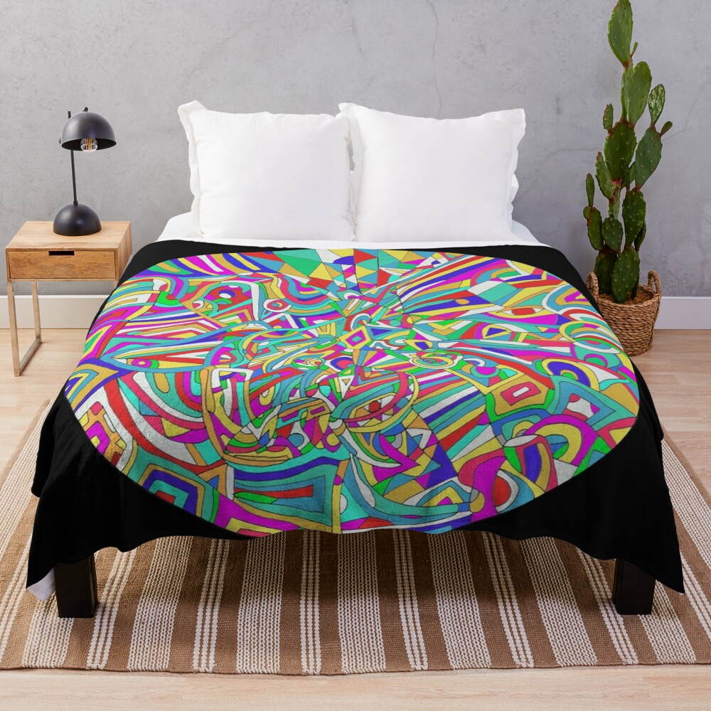 Colorful abstract pattern plush blanket