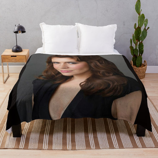 Alyssa Milano inspired plush blanket with poster design